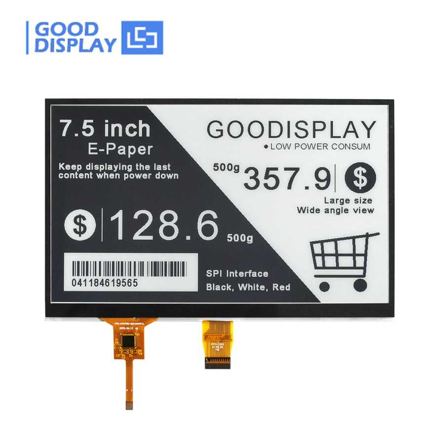 Электронный E-Ink дисплей GooDisplay для Raspberry Pi, 7.5-дюймовый E-Paper экран с сенсорным управлением, GDEY075T7-T01 Серверы и промышленный компьютер