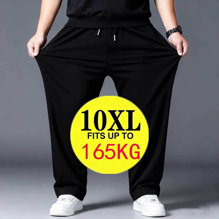 Мужские мешковатые брюки-джоггеры больших размеров 3XL-10XL с эластичной резинкой на талии, быстросохнущие мягкие повседневные спортивные штаны для больших и высоких повседневных одежды для отдыха Брюки