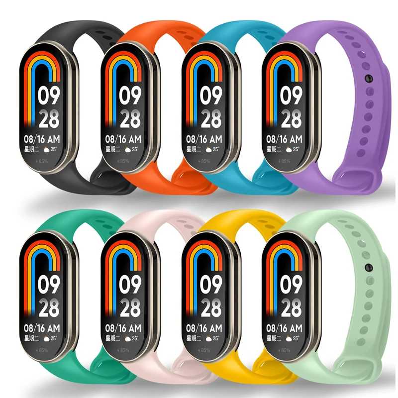 Силиконовый ремешок для Xiaomi Mi Band 9 8, спортивный резиновый браслет NFC, браслет pulseira correa, аксессуары для Xiaomi Smart Band 8 Аксессуары для часов