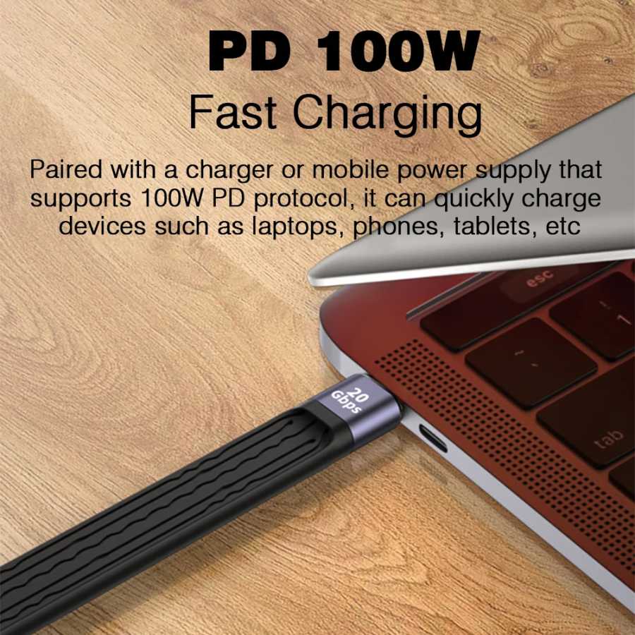 Фотография №4 товара USB3.1 Короткий кабель 10 Гбит/с 13 см PD 100 Вт