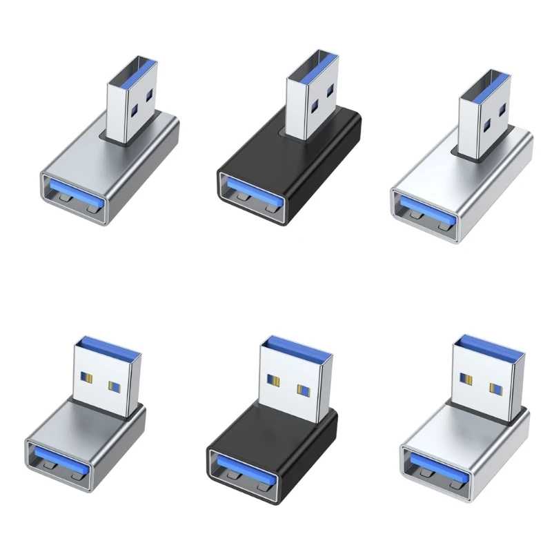 Переходник-удлинитель с углом поворота 90 градусов влево вправо вверх вниз USB 3,0 A штекер-гнездо Компьютерная периферия