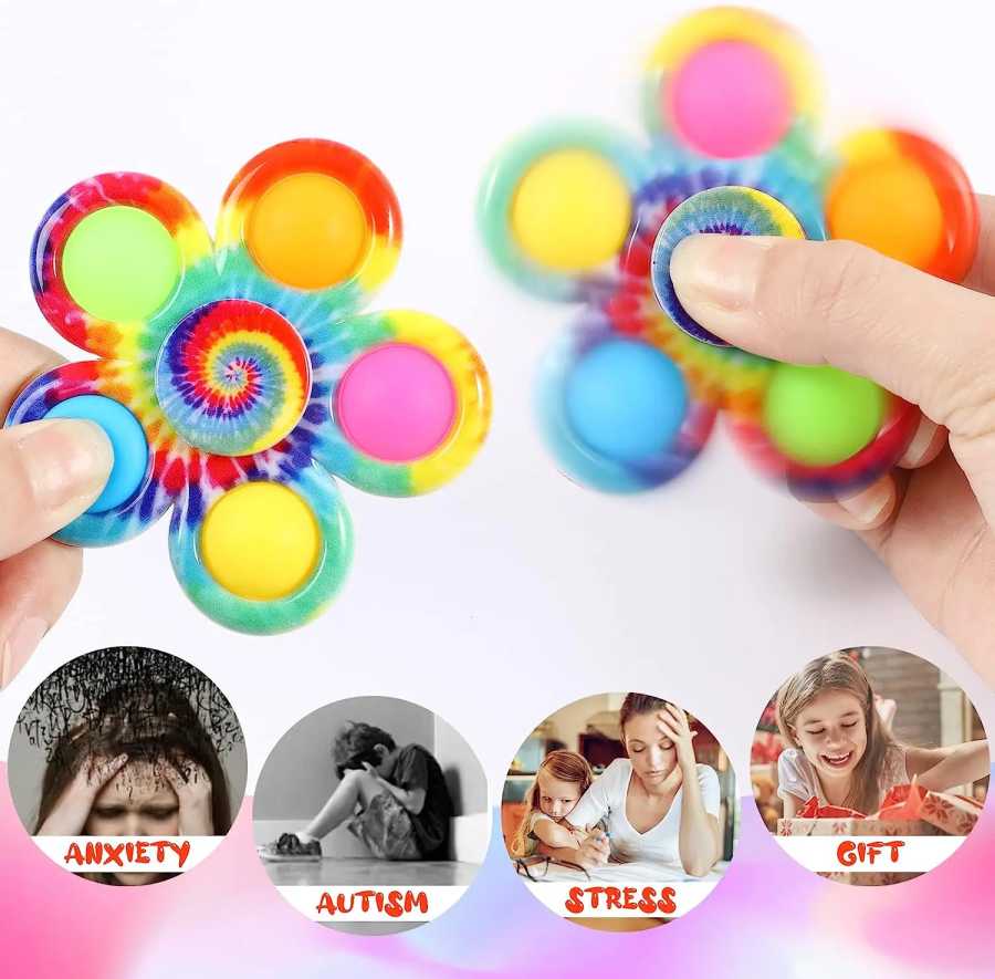Фотография №5 товара Сенсорные игрушки-спиннеры Fidget Pops: простые пузырьковые спиннеры для снятия стресса