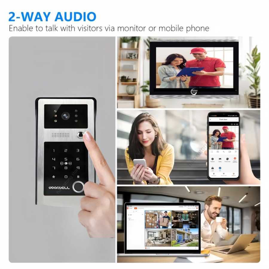 Фотография №3 товара 7/10-дюймовая умная Wi-Fi видеодомофонная система Tuya для квартиры, беспроводная камера-домофон