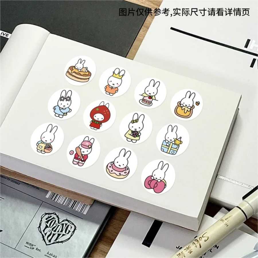 Фотография №4 товара 500 шт. Kawaii Miffy наклейка с кроликом печатью наклейка мультфильм