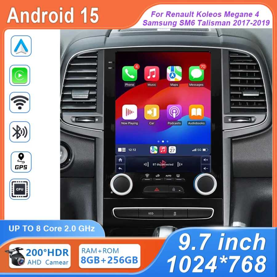 Автоматический экран Android для Renault Koleos Megane 4, Samsung SM6, талисман 2017-2019, навигация, GPS, радио, видео, мультимедиа, Carplay 4G Автоэлектроника