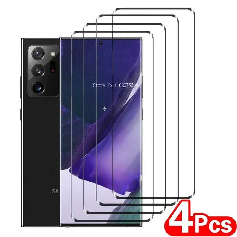 4 шт. изогнутое закаленное стекло для Samsung Galaxy S25 S24 S23 S22 S21 Ultra Plus S21 S20 S10 Note 20 10 S8 S9 Защитное стекло для экрана Защитная пленка для мобильного телефона