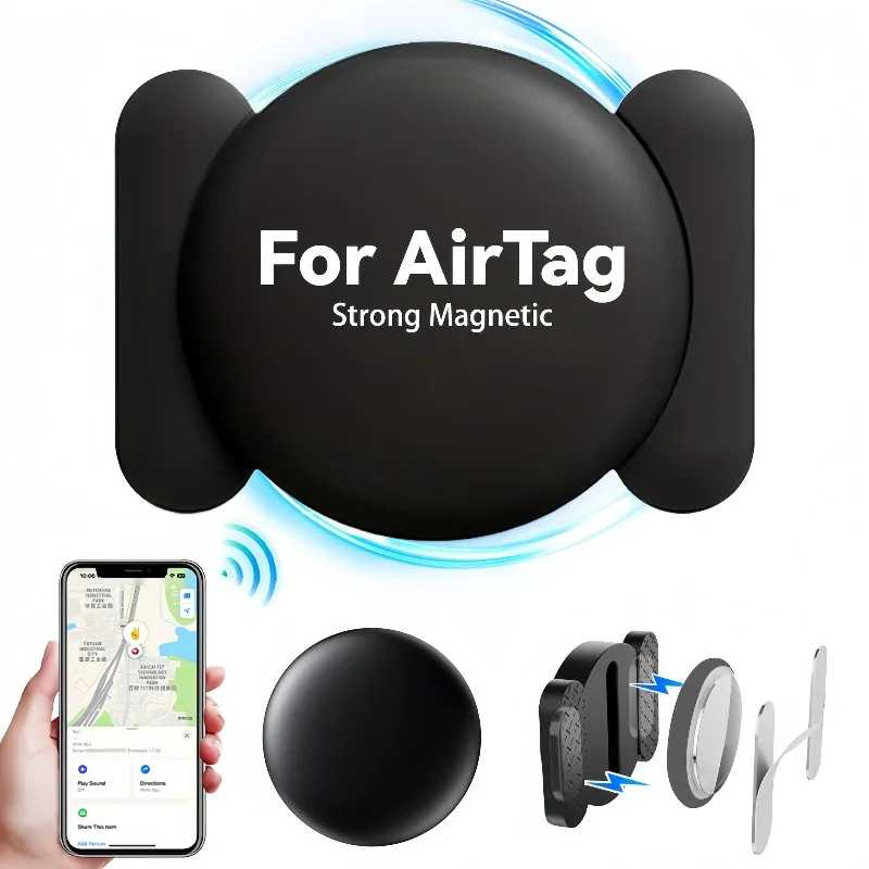 Магнитный локатор смарт-тегов для Apple AirTag, мини GPS-трекер, магнитный автомобильный переносной чехол с защитой от потери, Bluetooth-локализатор Доступ к автоматизации здания