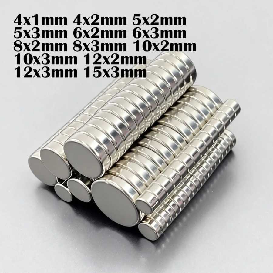 Мощные неодимовые магниты для холодильника 4x1, 4x2, 5x2, 5x3, 6x2, 6x3, 8x2, 8x3, 10x2, 10x3, 12x2, 12x3, 15x3 мм Крепеж и скобяные изделия
