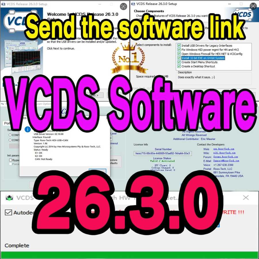 Программное обеспечение VCDS 26.3 (обновление) для сканера VAG-COM OBD2 HEX V2 USB для V/W, Audi, Skoda, Seat. Отправка CD-дисков. Инструмент для ремонта автомобилей
