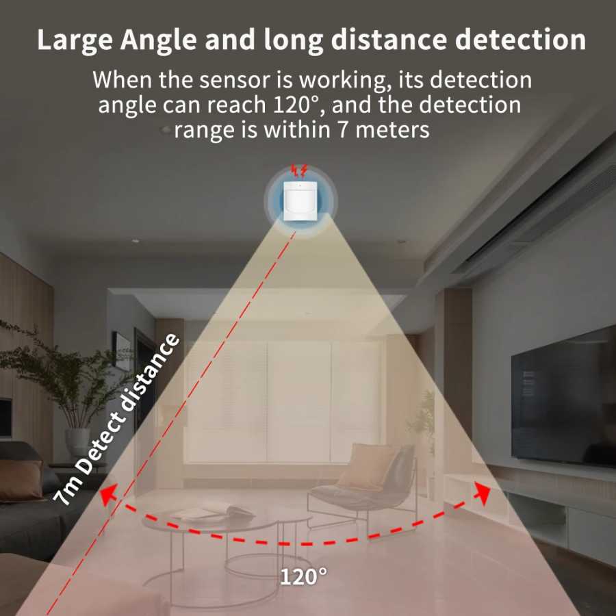 Фотография №4 товара Умный датчик движения Lincukoo Tuya Zigbee3.0 PIR 120° ° Беспроводной