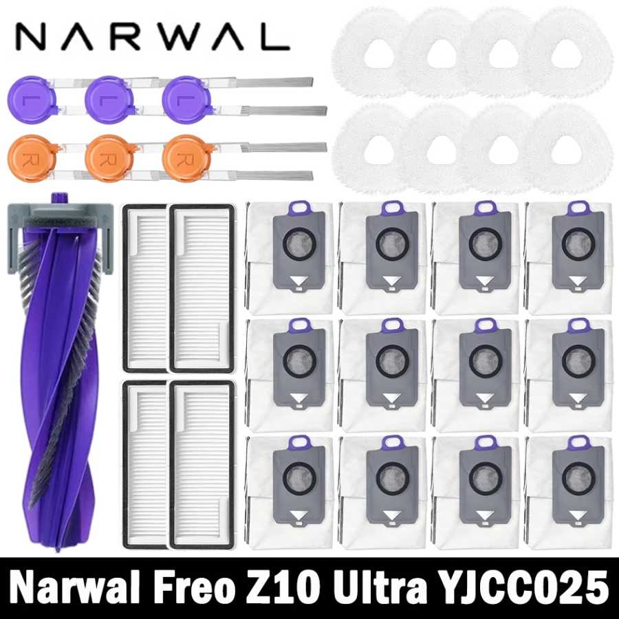 Narwal Freo Z10 Ultra YJCC025 Запасные части для робота-пылесоса Основные боковые щетки Салфетки для швабры HEPA-фильтры Мешки для пыли Аксессуары Запчасти для бытовой техники