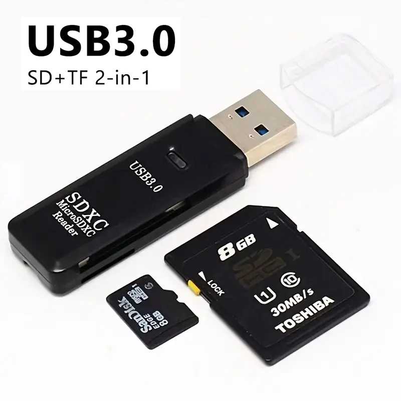 USB-адаптер для чтения карт памяти 2 в 1, USB 3.0 к Sd Micro SD TF, адаптер для ПК, ноутбука, аксессуары, флэш-накопитель, устройство чтения карт USB 2.0 Аксессуары для мобильных телефонов