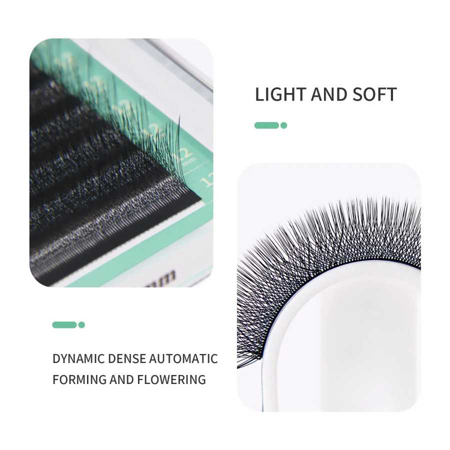 Фотография №3 товара GLAMLASH 4D5D W-образное наращивание ресниц Готовые объемные вееры W Стильные