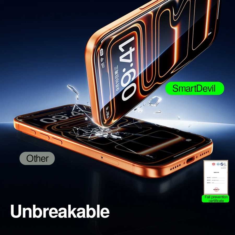 Фотография №2 товара Закаленное стекло SmartDevil с полным покрытием для iPhone 17 17Pro