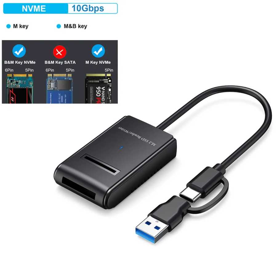 Кабель-адаптер UTHAI Type-C для M.2 NVMe SSD, USB 3.2 Gen2, внешний считыватель твердотельных накопителей для мобильных устройств Хранение данных