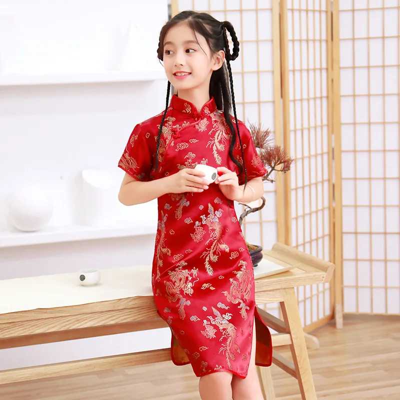Фотография №2 товара Модные детские платья Cheongsam, современные платья для девочек, летняя детская