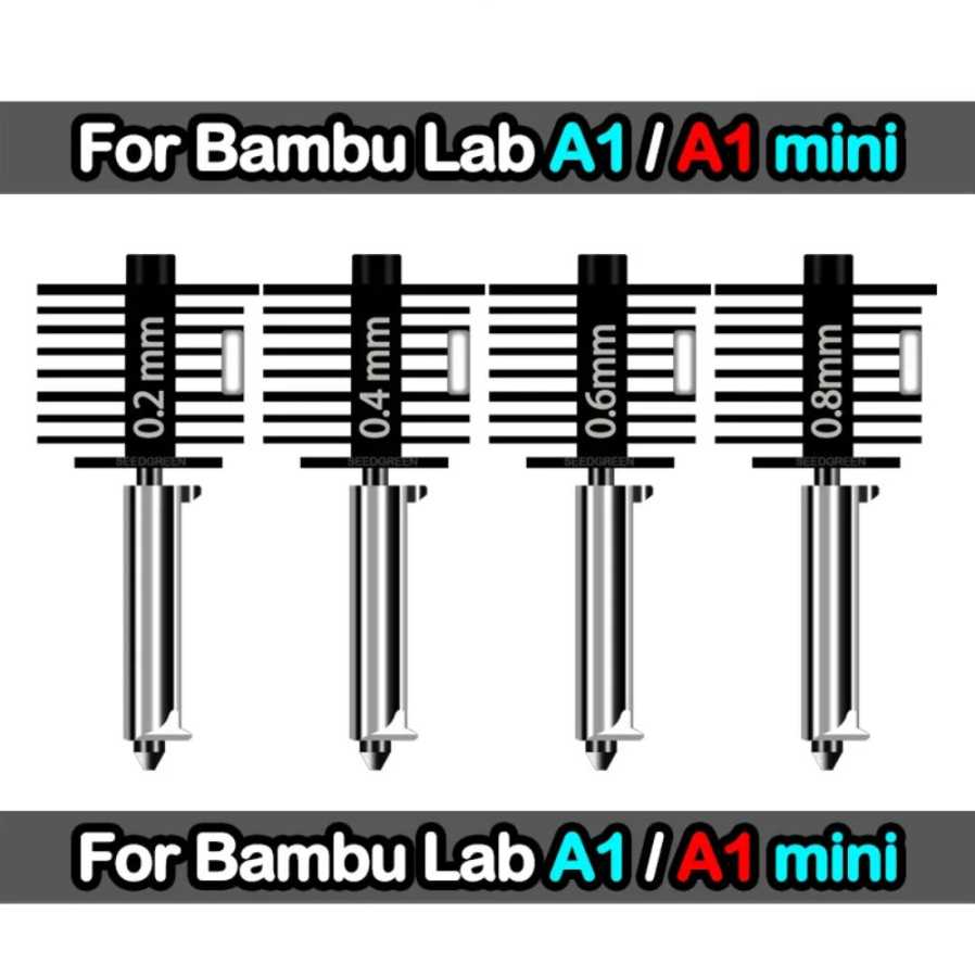 Hotend для Bambu Lab A1 mini Assembly Hotend Kit 0,2 0,4 0,6 0,8 мм Сменное сопло для 3D-принтера Bamboo Lab A1/A1 mini 3D-печать