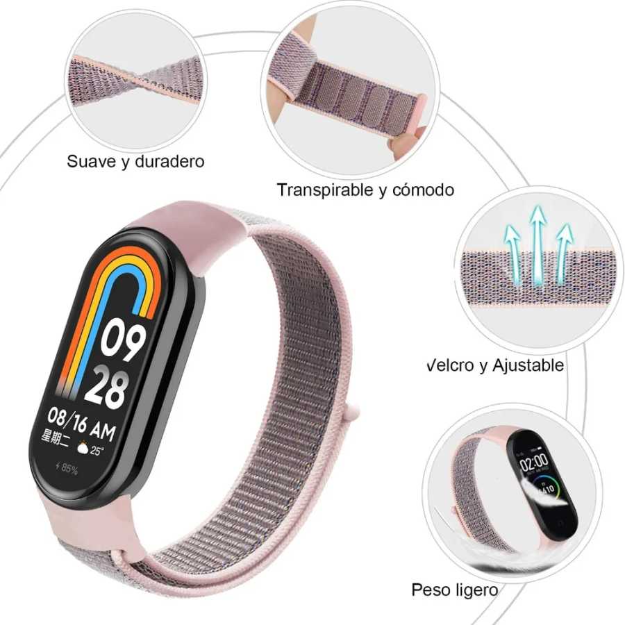 Фотография №2 товара Нейлоновый ремешок с петлей для Xiaomi Mi Band 10, 9,
