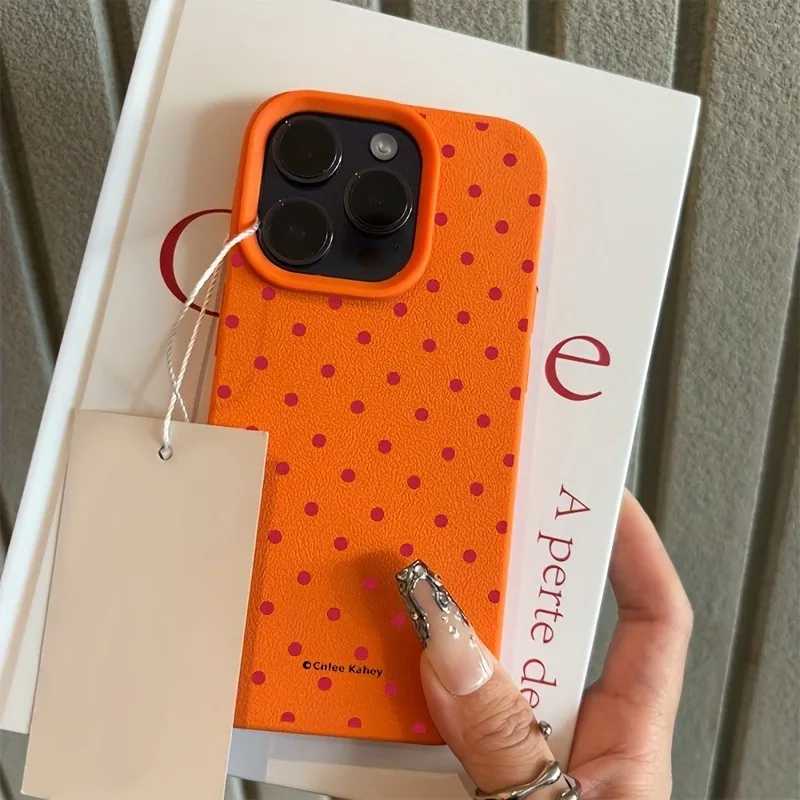 Шикарный розово-красный чехол в горошек с узором личи для iPhone 17, 16, 15, 14, 13, 12, 11 Pro Max XS X XR 16E 16 Plus 17Air Cover Чехлы и чехлы для мобильных телефонов