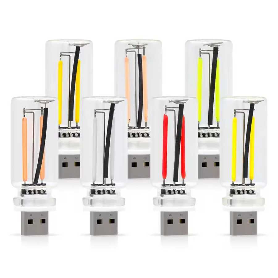 Фотография №4 товара Автомобильный USB-ночник с сенсорной регулируемой яркостью, светодиодная лампа накаливания, портативное