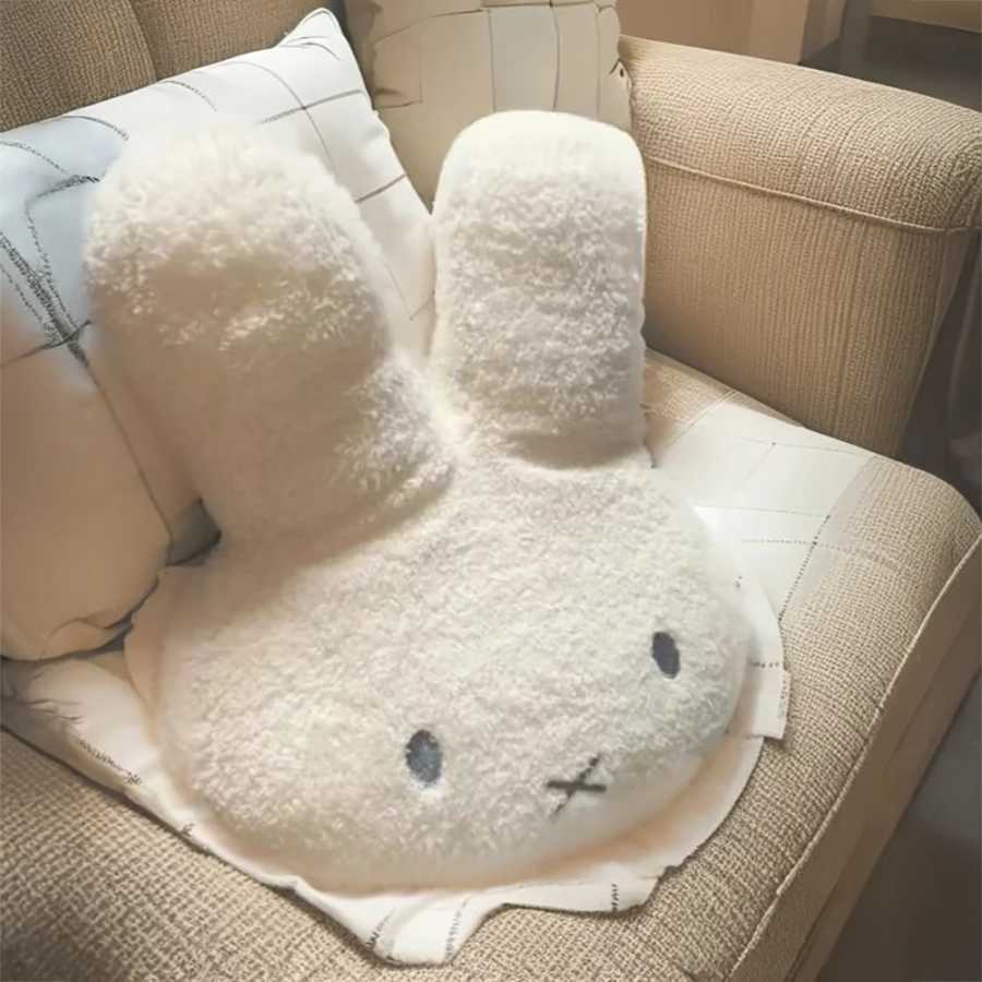 Фотография №4 товара Kawaii Miffy милая плюшевая подушка с мультяшным кроликом из хлопка,