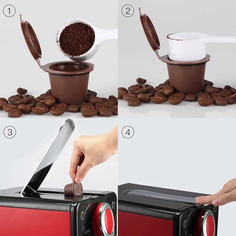 Фотография №4 товара Многоразовые кофейные капсулы для кофемашины Nespresso с сеткой из нержавеющей