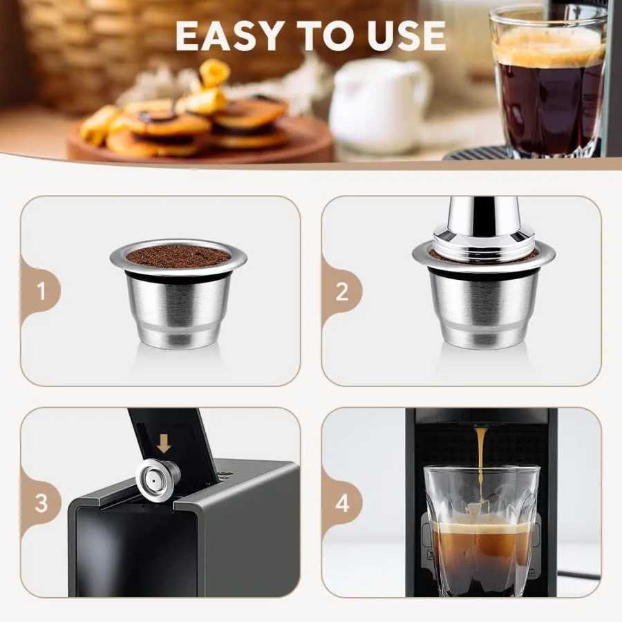 Фотография №5 товара Многоразовые кофейные капсулы для Nespresso, чашки для кремы для эспрессо,