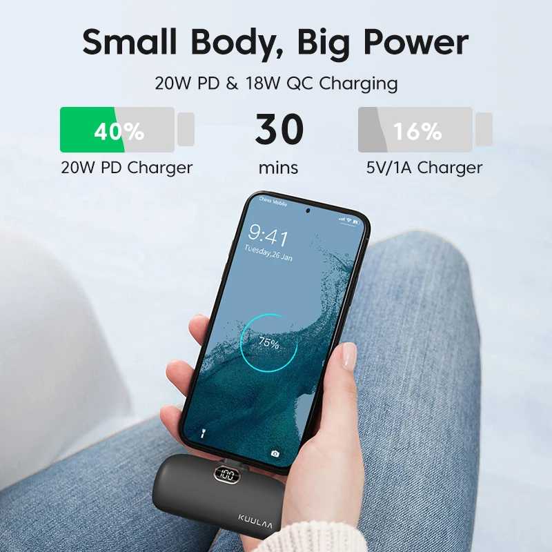 Фотография №1 товара Портативный внешний аккумулятор KUULAA Mini Power Bank 5000 мАч с