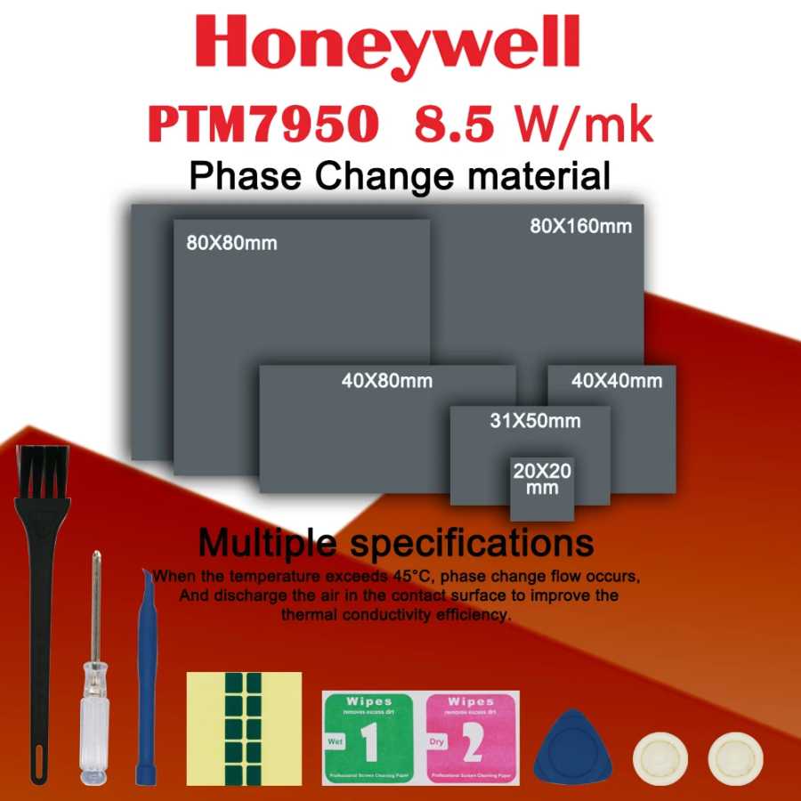 Термопаста Honeywell PTM7950 Phase Change Pad 8.5W/mk для охлаждения CPU/GPU, теплопроводящая силиконовая паста-пластырь Компьютерные комплектующие