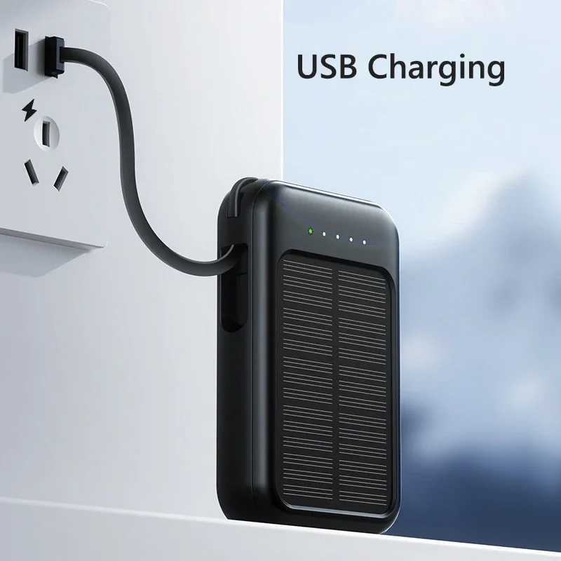 Фотография №3 товара 50000 мАч Solar Power Bank Встроенные кабели Солнечное зарядное устройство