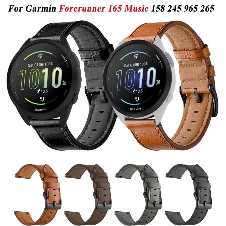 Кожаный ремешок 20/22 мм для Garmin Forerunner 165 Music 245 645 55, ремешок для часов Forerunner 745 965 265 255, браслет Correa Аксессуары для часов