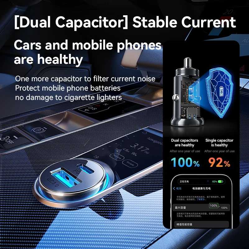Фотография №2 товара Автомобильное зарядное устройство Joyroom 30W Mini PD QC3.0 USB Type-C