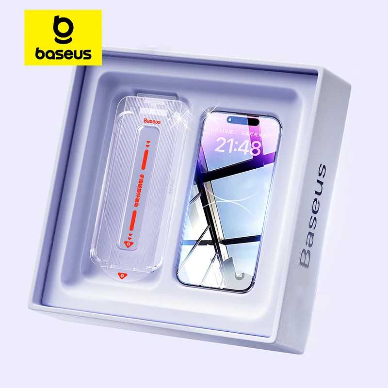 Закаленное стекло Baseus 0,4 мм для iPhone 17, 16, 15, 14, 13 Pro Max Plus, защитная пленка для экрана, антиподглядывающая пленка для автоматической установки Защитная пленка для мобильного телефона