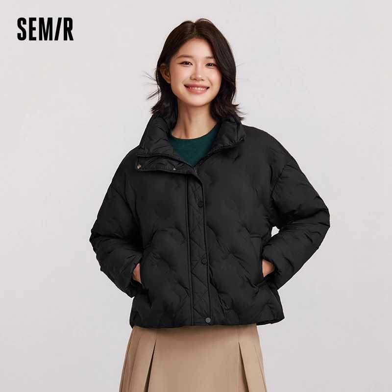 Фотография №4 товара Женская тонкая пуховая куртка Semir с узором «гусиная лапка», свободного