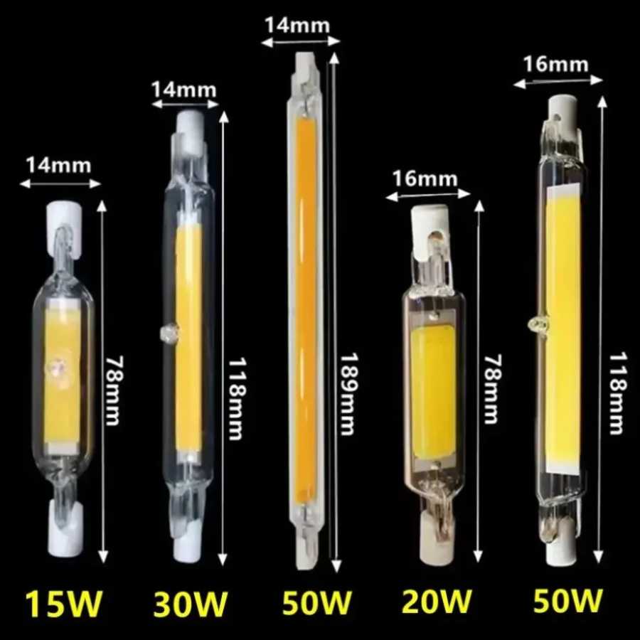 PaaMaa R7S Светодиодная стеклянная трубка COB 78 мм 189 мм 118 мм J78 J118 Высокомощная лампа COB AC 110 В 220 В Домашняя замена галогенной лампы Лампочки и световые трубки