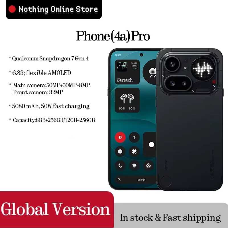 Global Version Nothing Phone (4a) Pro 6.83 inch 1.5K AMOLED Qualcomm Snapdragon 7 Gen 4 Dual 50MP Camera 5080mAh 50 Мобильные телефоны