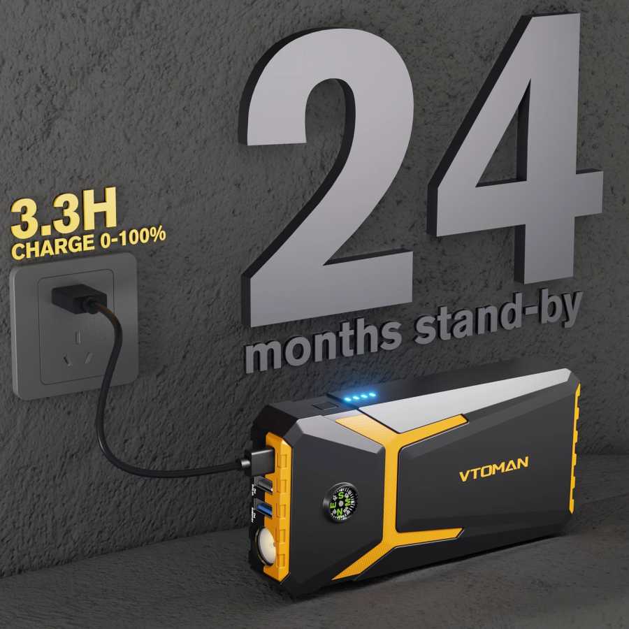 Фотография №5 товара Автомобильный стартер VTOMAN V6 Pro Power Bank 2000A, автомобильное зарядное