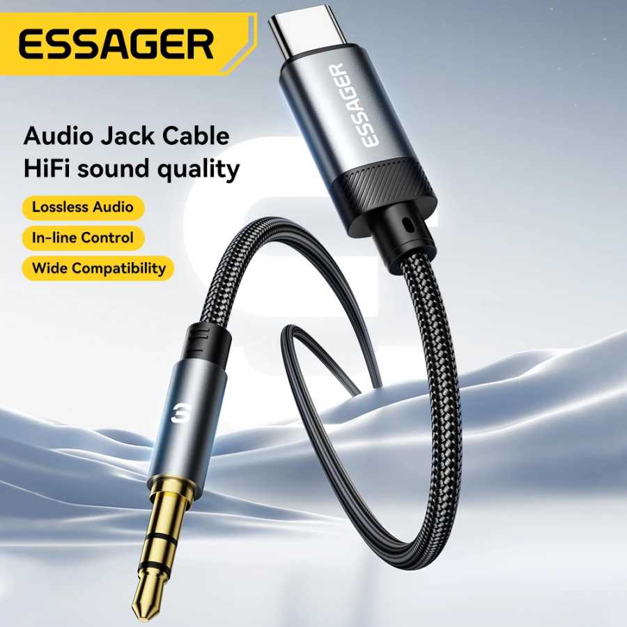 Фотография №1 товара Essager USB C to 3,5 мм Aux Jack адаптер динамик