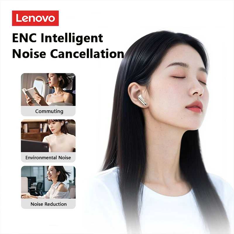 Фотография №2 товара Беспроводные кожаные наушники Lenovo LE208 TWS Bluetooth 6.0, стереонаушники с