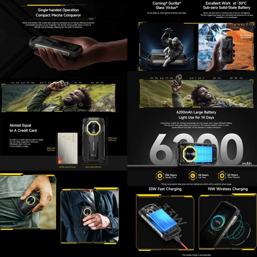 Фотография №2 товара Ulefone Armor Mini 20 Pro 5G прочный смартфон 4.7 64MP