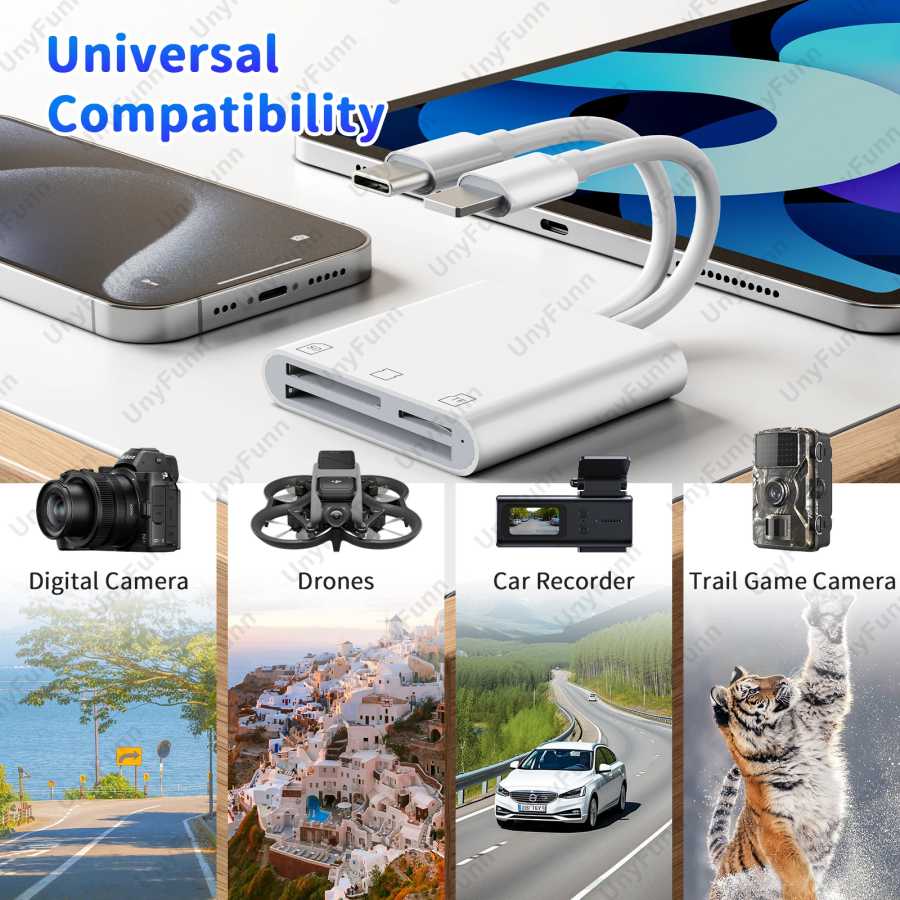 Фотография №2 товара Устройство чтения карт памяти TypeC CF для iPhone Android 3in2