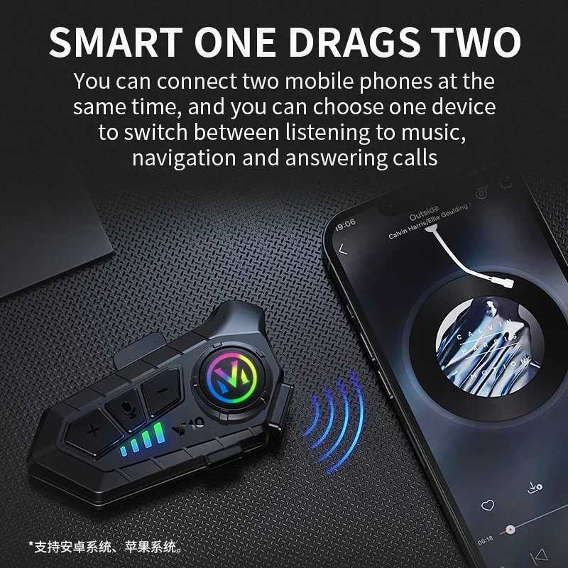 Фотография №4 товара Y10 Bluetooth 5,3 гарнитура для шлема, беспроводной комплект громкой связи