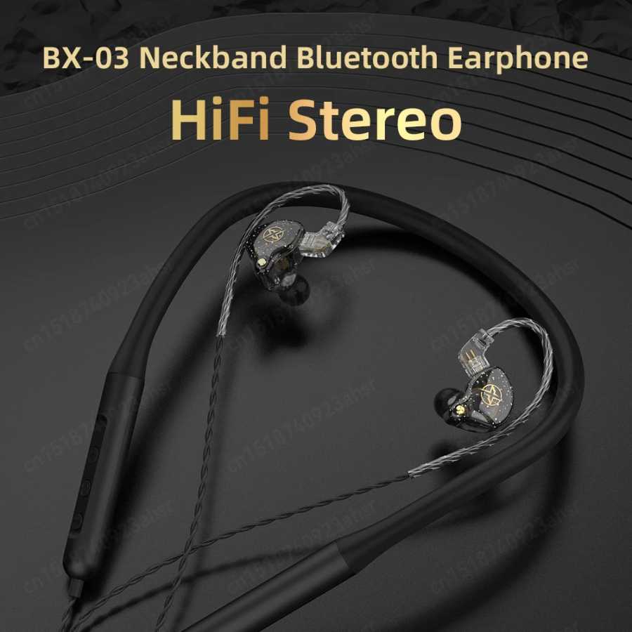 BX-03 Наушники Bluetooth с шейным ремешком Магнитные беспроводные наушники с микрофоном HiFi Водонепроницаемые спортивные наушники для бега BT5.0 Портативное аудио и видео