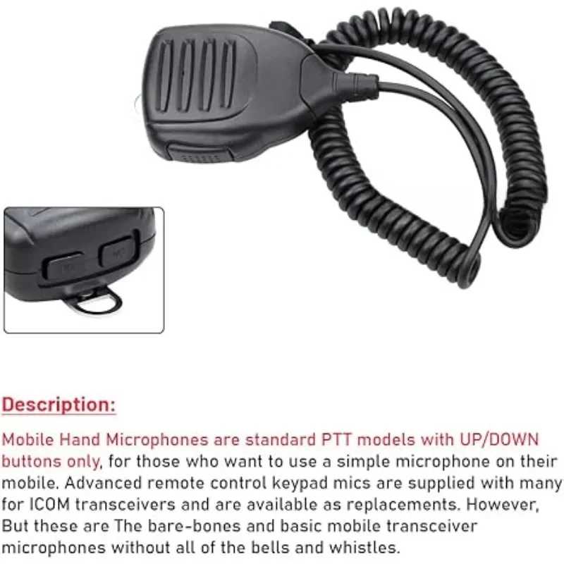 Фотография №2 товара Ручной микрофон ICOM HM-154 8PIN с PTT для радиостанций IC-2820H,