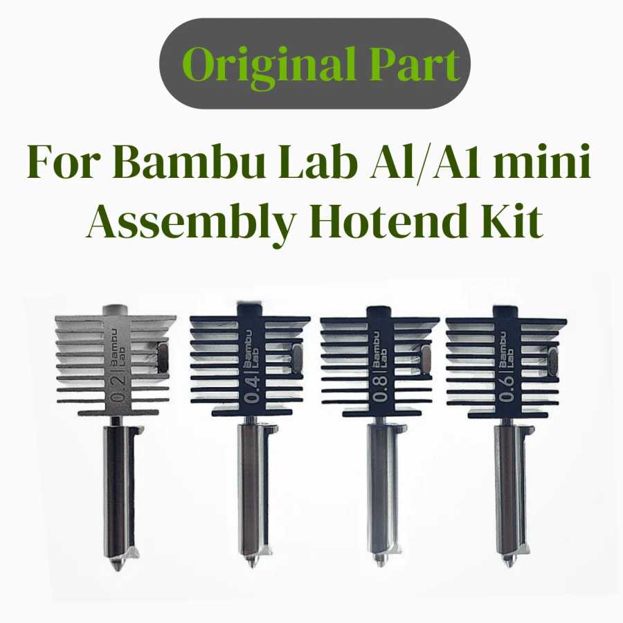 Комплект хотэндов для Bambu Lab A1/A1 mini/A2L: сопла из закаленной стали 0.2/0.4/0.6/0.8 мм для 3D-принтеров Bambu Lab (аксессуар) 3D-печать
