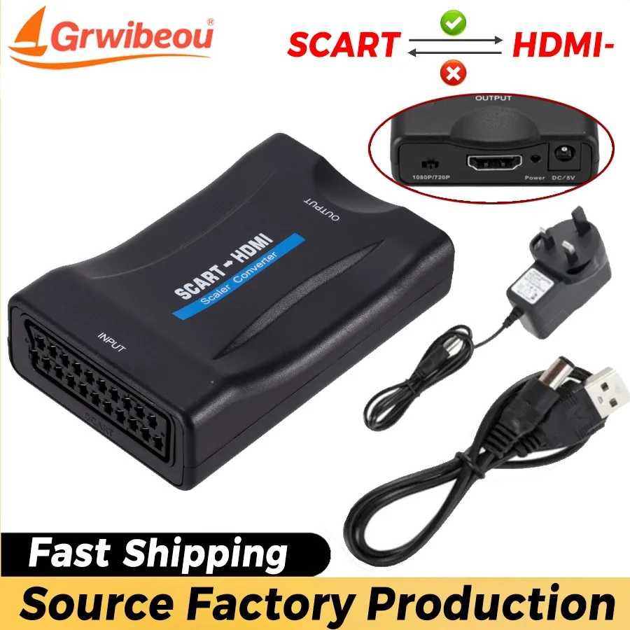 Высококлассный адаптер видео-аудио 1080P, совместимый с HDMI, для HD TV DVD, кабель постоянного тока Sky Box STB Plug and Play Аксессуары и запчасти