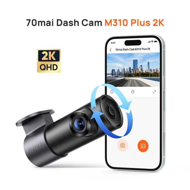 70mai M310 Plus 2K Resolution, 1440P Night Vision WDR F1.55 Aperture, Voice Control 24H Parking Monitor Global Version New Автоэлектроника