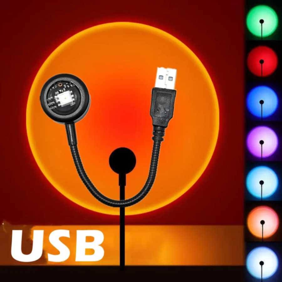 LDHLM, закат, лампа, фонарь, USB, радужная неоновая лампа, проектор, фотография, настенное атмосферное освещение для спальни, декоративный подарок Ночники