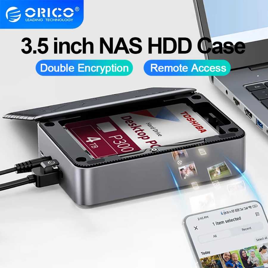 Внешний USB-порт ORICO NAS, 3,5 дюйма, Type-C Хранение данных