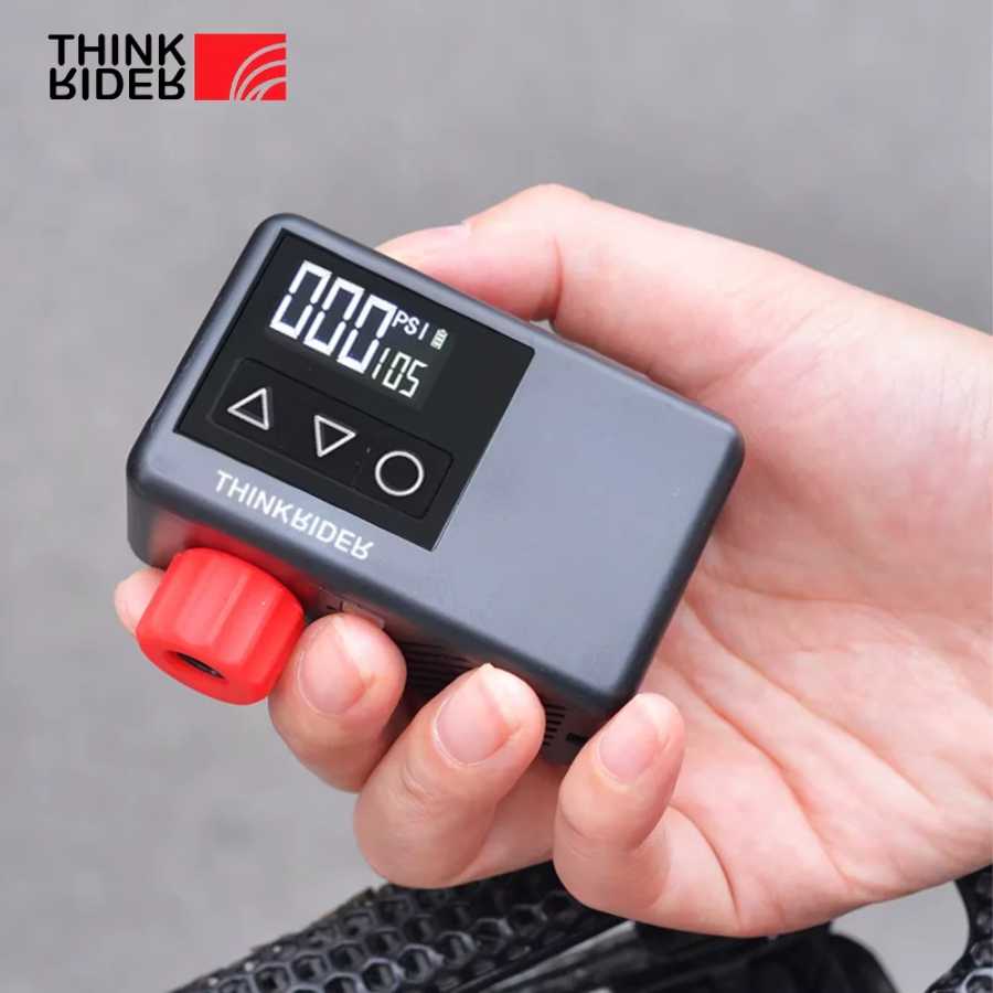 ThinkRider 120 PSI портативный карманный велосипед электрический воздушный насос мини-накачиватель шин для велосипеда цифровой манометр дисплей Велоспорт
